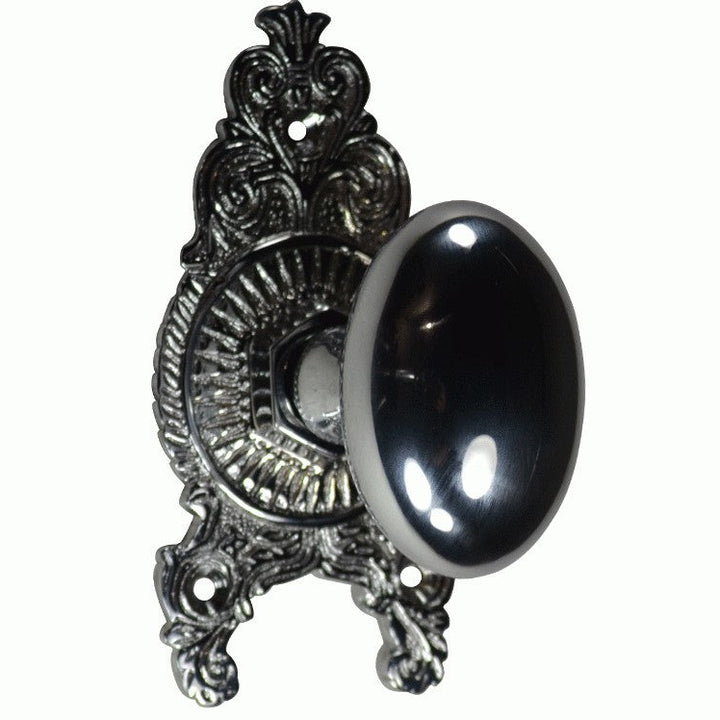 Ornate Victorian Rosette Door Set with Egg Door Knobs (Several Finishes Available)