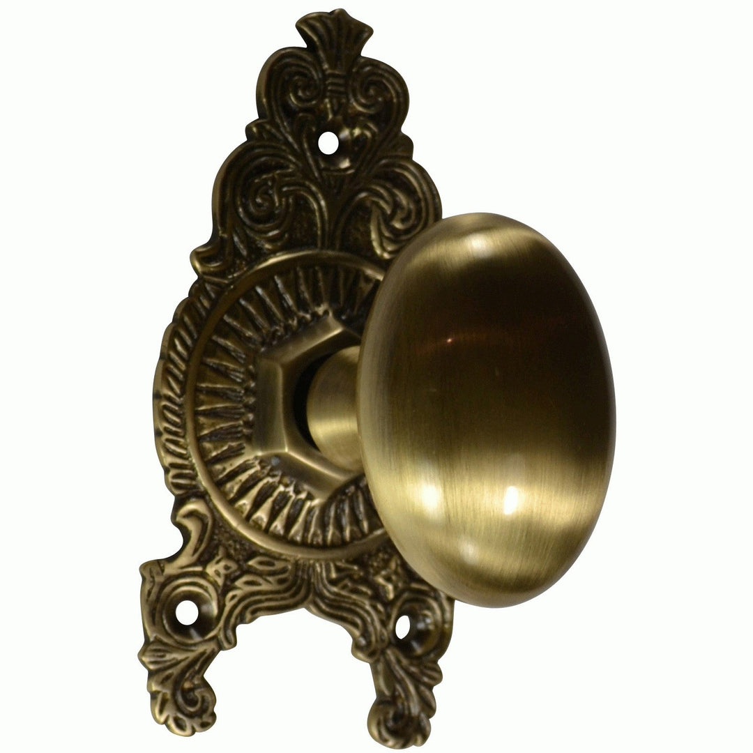 Ornate Victorian Rosette Door Set with Egg Door Knobs (Several Finishes Available)