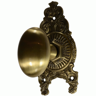 ##Antique Hardware## Ornate Victorian Rosette Door Set with Egg Door Knobs (Several Finishes Available)