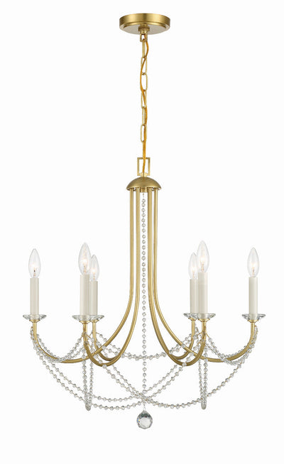 ##Antique Hardware## Delilah 6 Light Aged Brass Chandelier