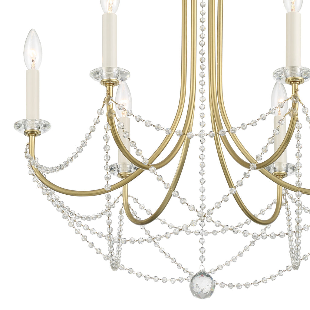 ##Antique Hardware## Delilah 6 Light Aged Brass Chandelier