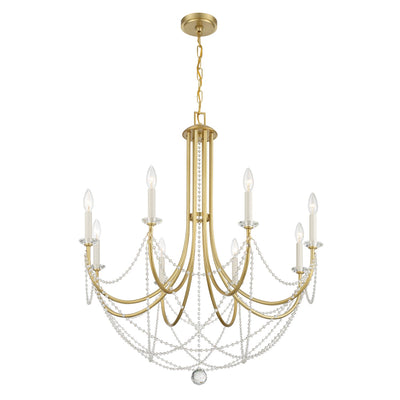 ##Antique Hardware## Delilah 8 Light Aged Brass Chandelier