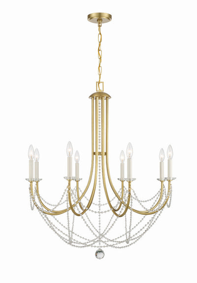 ##Antique Hardware## Delilah 8 Light Aged Brass Chandelier