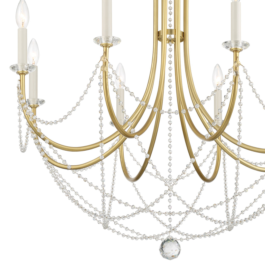 ##Antique Hardware## Delilah 8 Light Aged Brass Chandelier