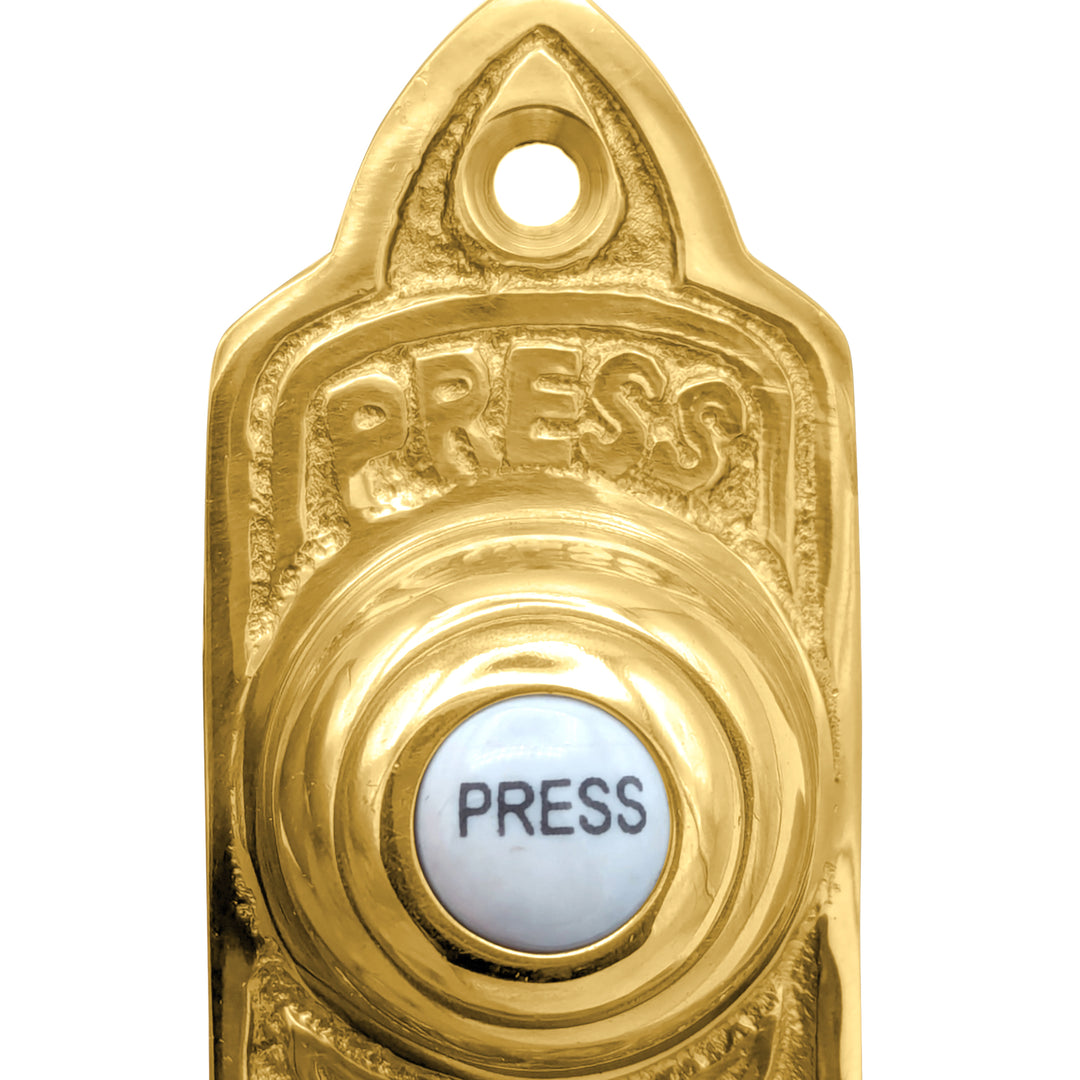 3 Inch Solid Brass Decorative Porcelain "Press" Doorbell Button (Several Finishes Available)