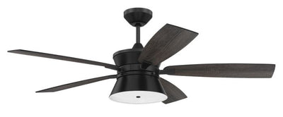 Antique Hardware 52" Dominick in Flat Black  w/ Flat Black/Greywood Blades Ceiling Fan