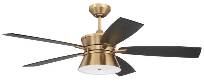 Antique Hardware 52" Dominick in Satin Brass w/ Flat Black/Black Walnut Blades Ceiling Fan