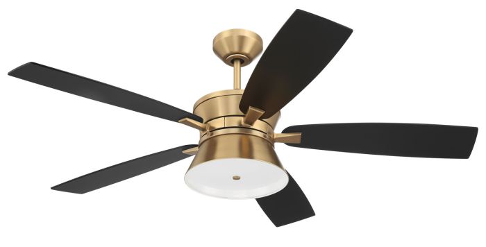 Antique Hardware 52" Dominick in Satin Brass w/ Flat Black/Black Walnut Blades Ceiling Fan