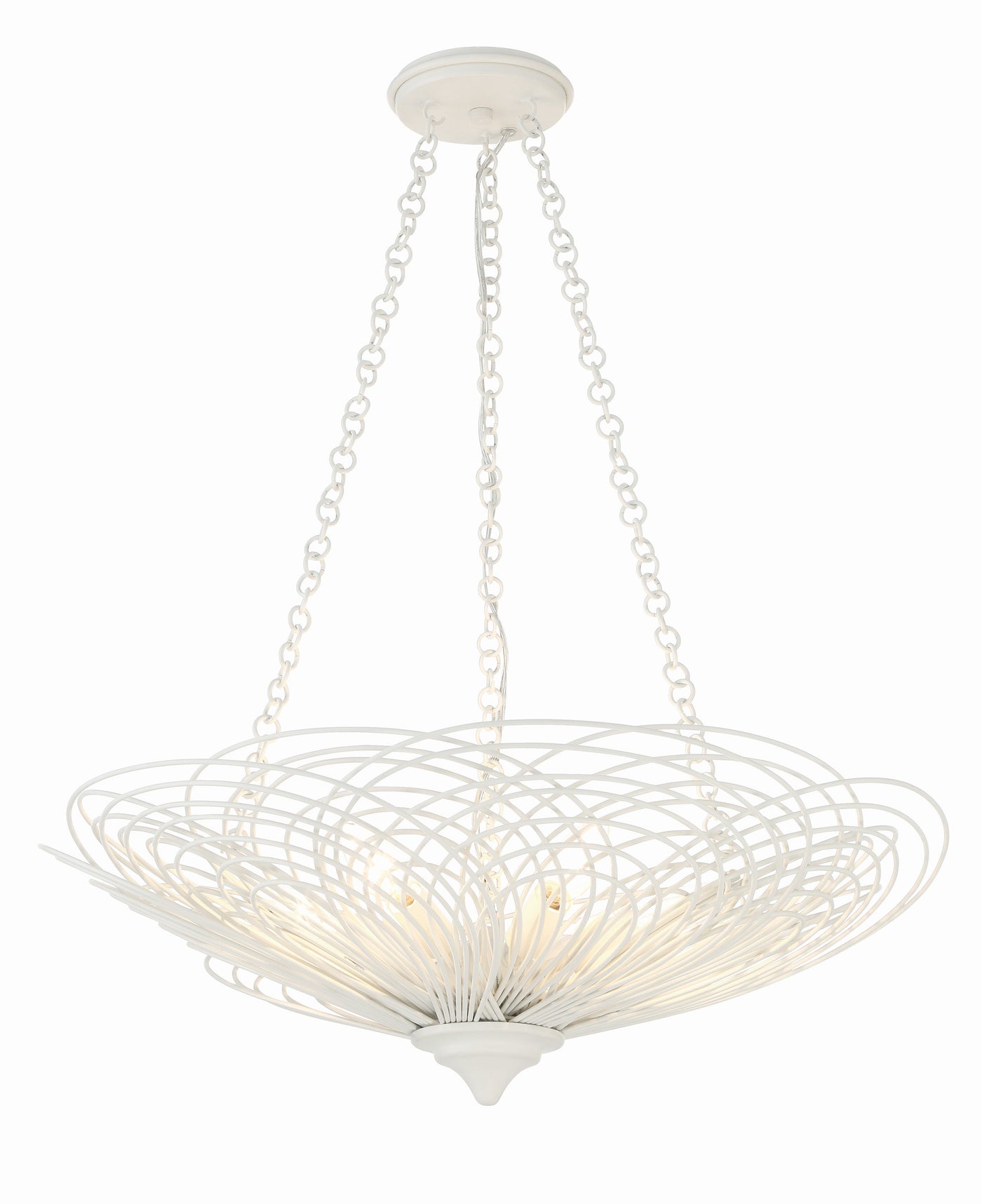 ##Antique Hardware## Doral 6 Light Matte White Chandelier