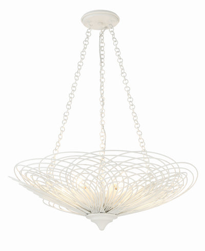 ##Antique Hardware## Doral 6 Light Matte White Chandelier