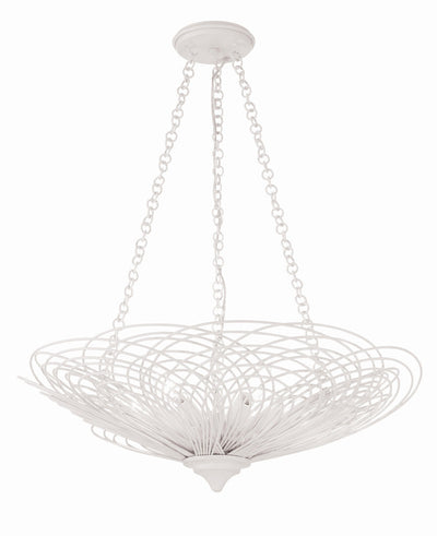 ##Antique Hardware## Doral 6 Light Matte White Chandelier