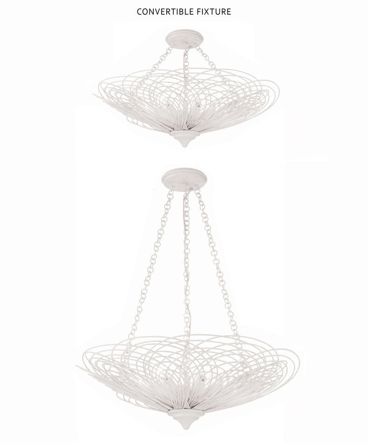 ##Antique Hardware## Doral 6 Light Matte White Chandelier