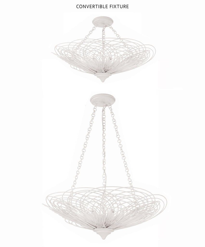 ##Antique Hardware## Doral 6 Light Matte White Chandelier