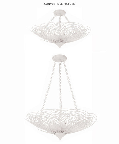 ##Antique Hardware## Doral 6 Light Matte White Chandelier