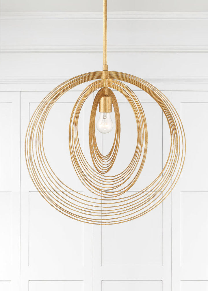 ##Antique Hardware## Doral 1 Light Renaissance Gold Pendant