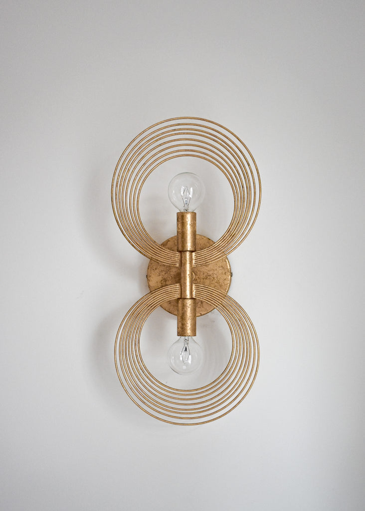 ##Antique Hardware## Doral 2 Light Renaissance Gold Sconce
