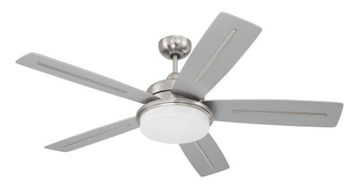 Antique Hardware 54" Drew in Brushed Polished Nickel w/ Brushed Nickel/Greywood Blades Ceiling Fan