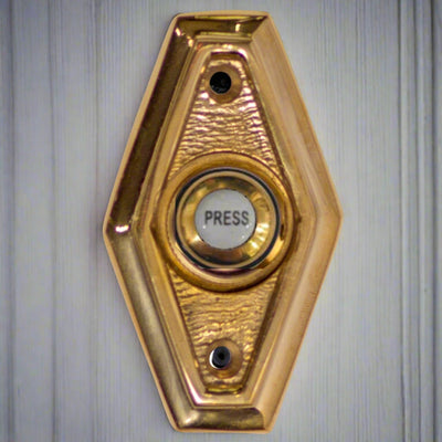 2 1/2 Inch Solid Brass Art Deco Style Doorbell Button (Several Finishes Available)