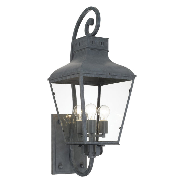 ##Antique Hardware## Dumont 3 Light Graphite Outdoor Sconce