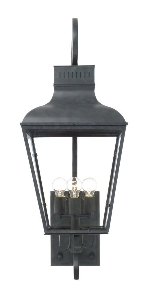 ##Antique Hardware## Dumont 3 Light Graphite Outdoor Sconce