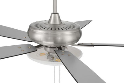 Antique Hardware 52" Eos 3 Light Bowl in Brushed Polished Nickel w/ Brushed Nickel/Greywood Blades Ceiling Fan