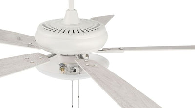 Antique Hardware 52" Eos 3 Light Bowl in White w/ White/Washed Oak Blades Ceiling Fan