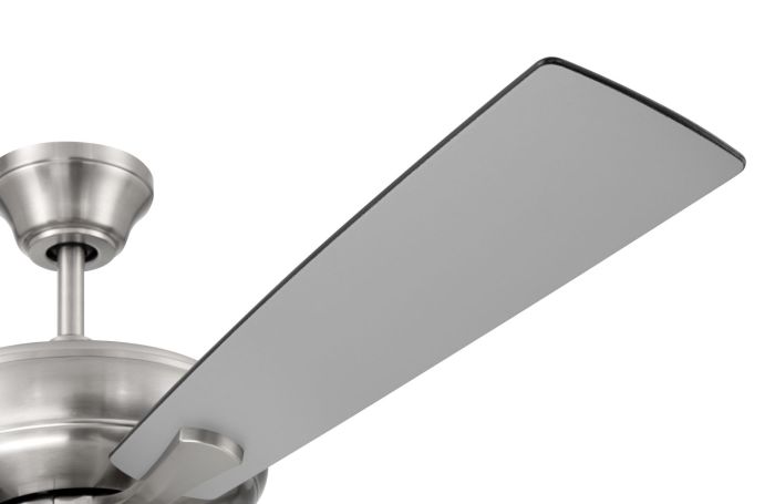 ##Antique Hardware## 52" Eos Frost 4 Light in Brushed Polished Nickel w/ Brushed Nickel/Greywood Blades