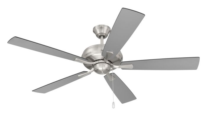 Antique Hardware 52" Eos in Brushed Polished Nickel w/ Brushed Nickel/Greywood Blades Ceiling Fan