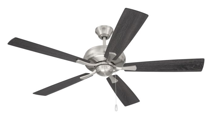 Antique Hardware 52" Eos in Brushed Polished Nickel w/ Brushed Nickel/Greywood Blades Ceiling Fan