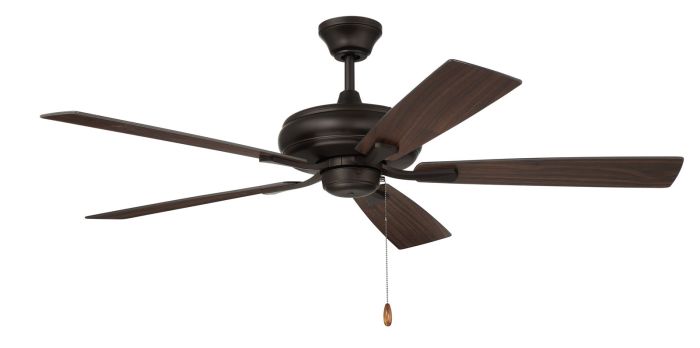 Antique Hardware 52" Eos in Brushed Polished Nickel w/ Driftwood/Walnut Blades Ceiling Fan