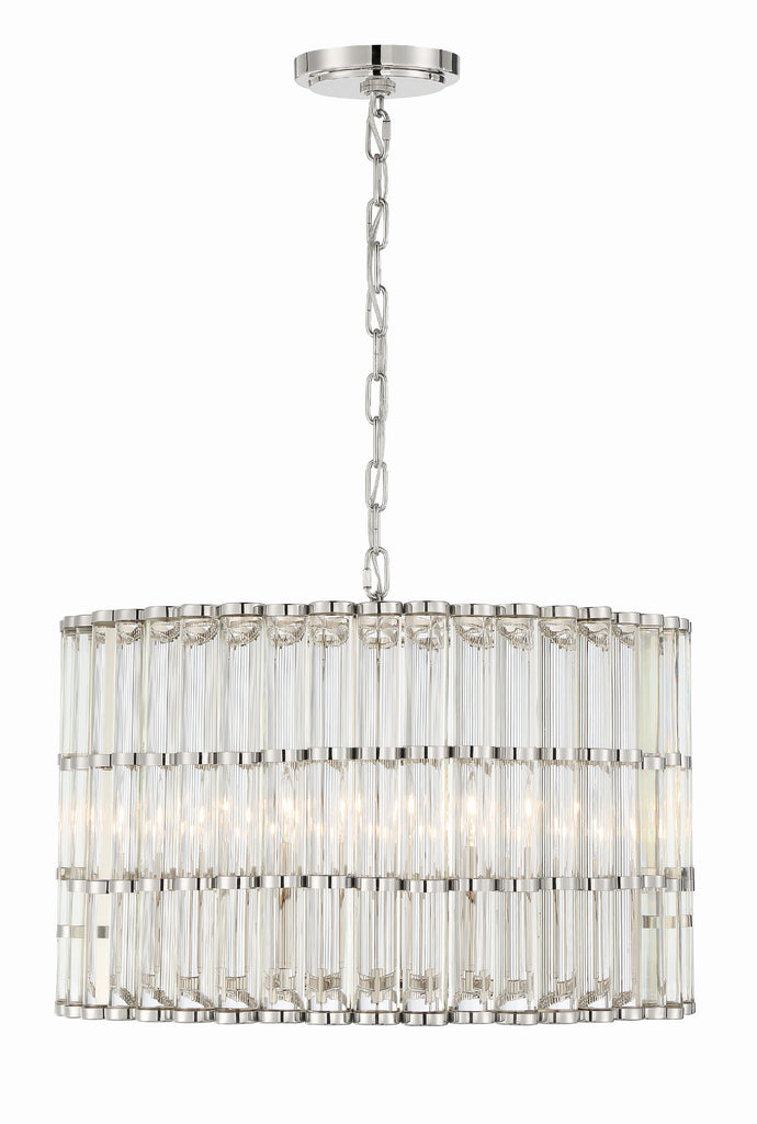 ##Antique Hardware## Libby Langdon Elliot 6 Light Polished Nickel Chandelier