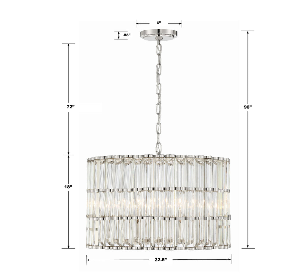 ##Antique Hardware## Libby Langdon Elliot 6 Light Polished Nickel Chandelier