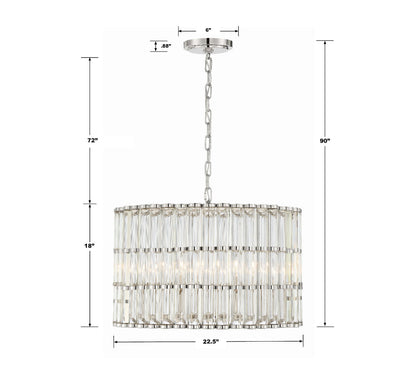 ##Antique Hardware## Libby Langdon Elliot 6 Light Polished Nickel Chandelier