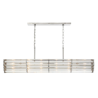 ##Antique Hardware## Libby Langdon Elliot 6 Light Polished Nickel Linear Chandelier