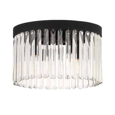 Antique Hardware Emory 4 Light Black Forged Flush Mount Semi Flush