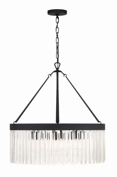 ##Antique Hardware## Emory 8 Light Black Forged Chandelier