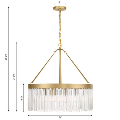 ##Antique Hardware## Emory 8 Light Modern Gold Chandelier