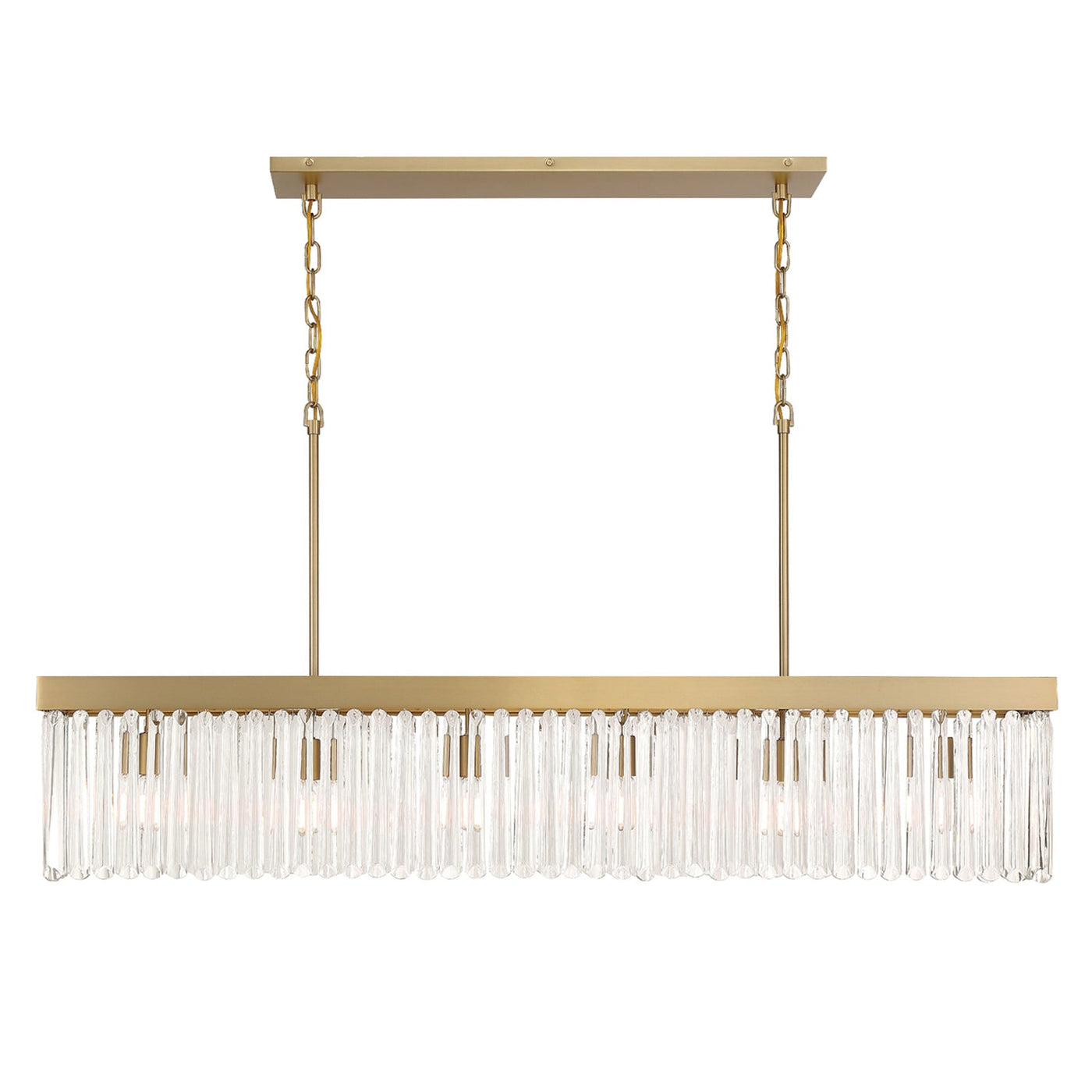 ##Antique Hardware## Emory 6 Light Modern Gold Linear Chandelier