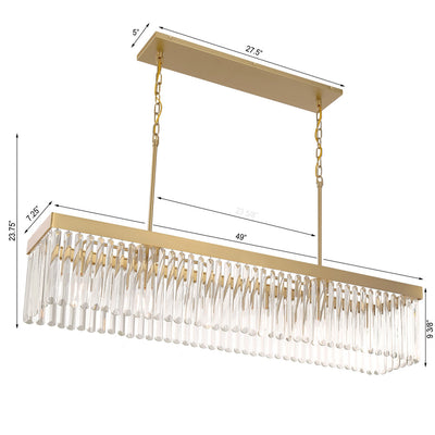 ##Antique Hardware## Emory 6 Light Modern Gold Linear Chandelier