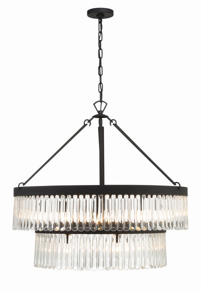 ##Antique Hardware## Emory 9 Light Black Forged Chandelier