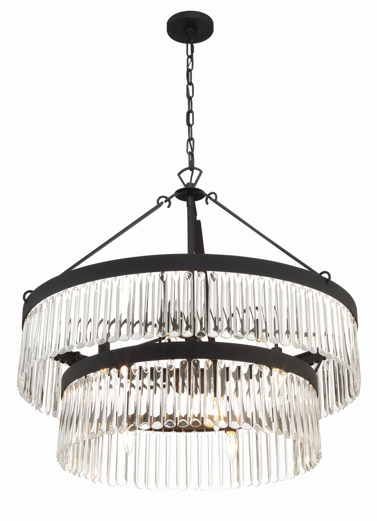 ##Antique Hardware## Emory 9 Light Black Forged Chandelier