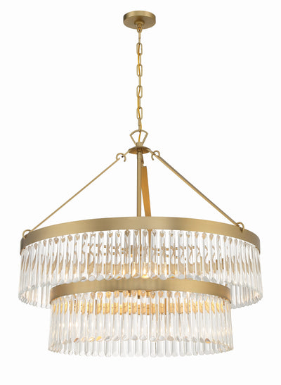 ##Antique Hardware## Emory 9 Light Modern Gold Chandelier