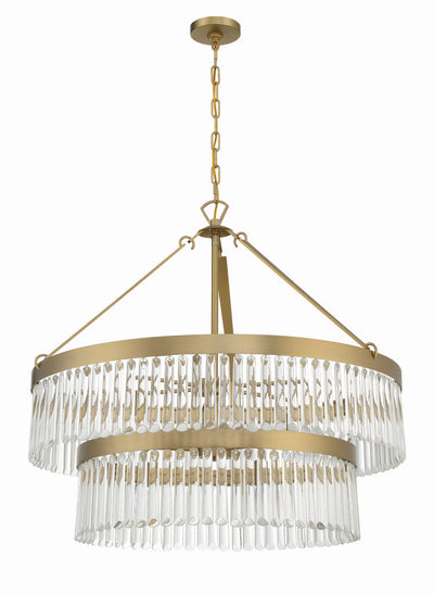 ##Antique Hardware## Emory 9 Light Modern Gold Chandelier