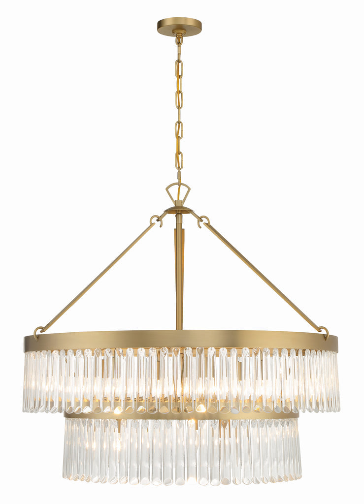 ##Antique Hardware## Emory 9 Light Modern Gold Chandelier