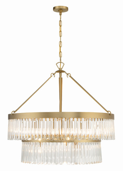 ##Antique Hardware## Emory 9 Light Modern Gold Chandelier