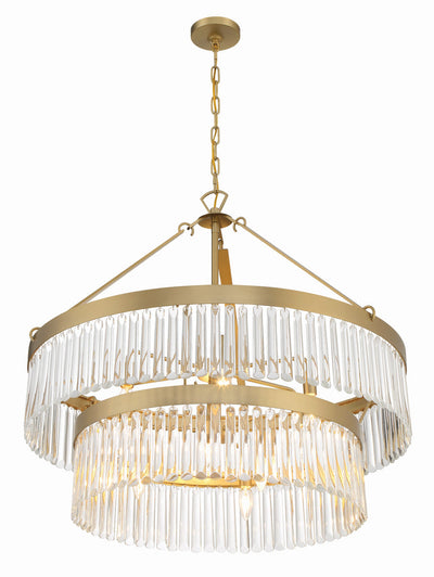 ##Antique Hardware## Emory 9 Light Modern Gold Chandelier