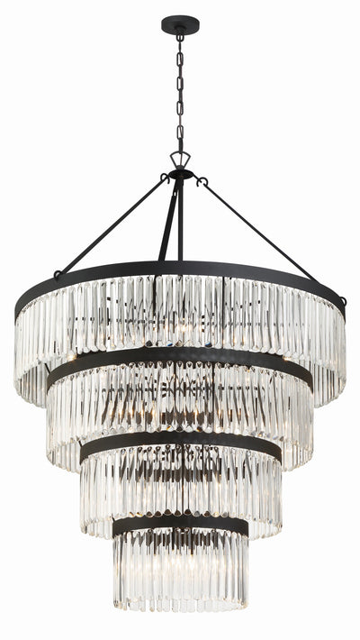 ##Antique Hardware## Emory 22 Light Black Forged Chandelier