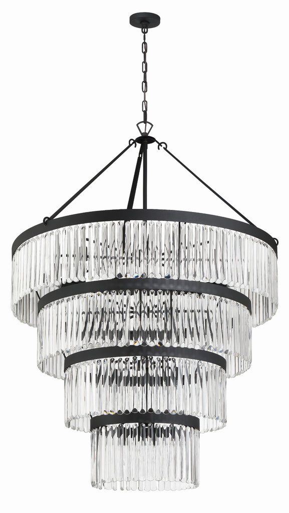 ##Antique Hardware## Emory 22 Light Black Forged Chandelier