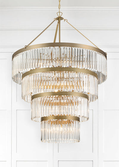 ##Antique Hardware## Emory 22 Light Modern Gold Chandelier