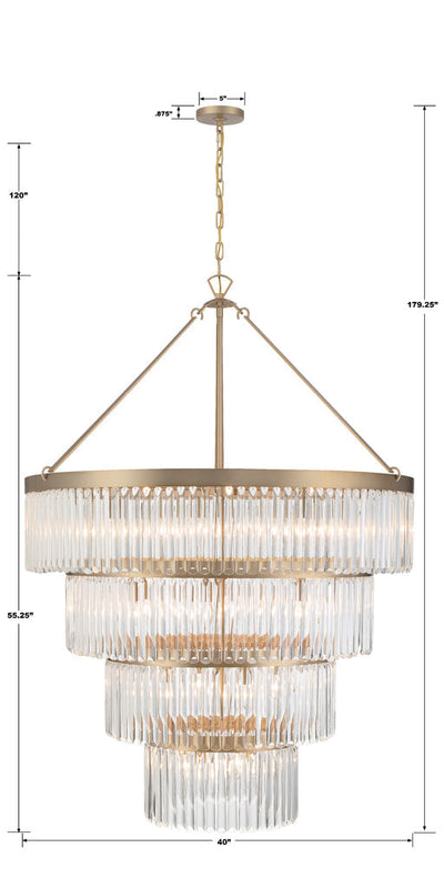 ##Antique Hardware## Emory 22 Light Modern Gold Chandelier